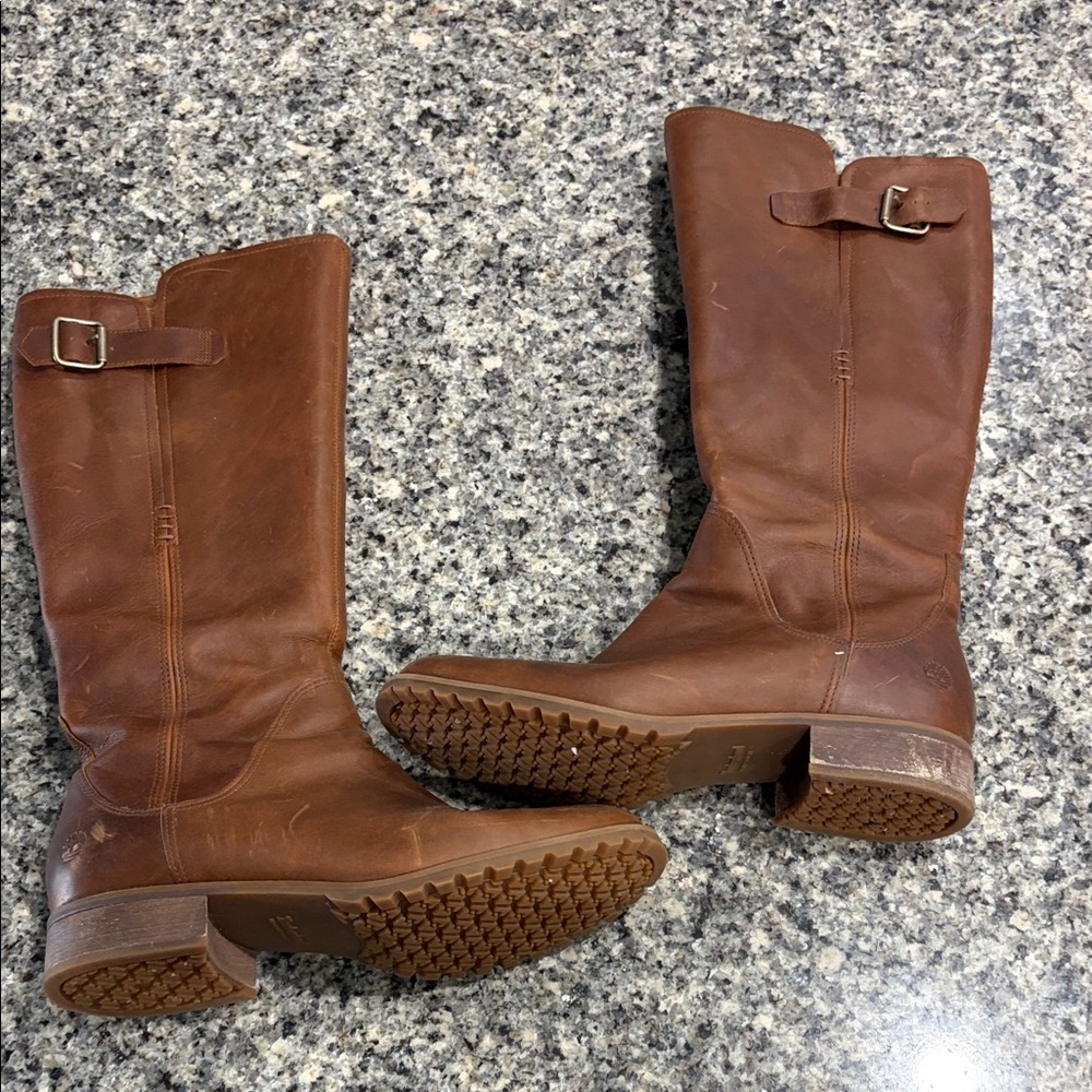 Timberland Brown Leather Combat Boots